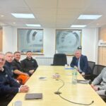 SECTT and Quartzelec champion electrical apprenticeships during Scottish Apprenticeship Week artin Grant SECTT Lanarkshire TO, Chris Schneider (Adult Trainee), Callum Young (Time out), Davy Russell MSP and Contract Manager Kevin McKeown.