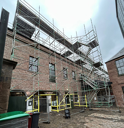 Scaffolding around Verdant Works Museum in Dundee