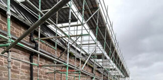 Scaffolding around Verdant Works Museum in Dundee