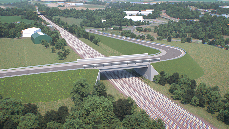 CGI of Dunfermline link road project