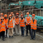 Contractor welcomes students to Edinburgh site to discuss construction careers University students on construction site in Edinburgh