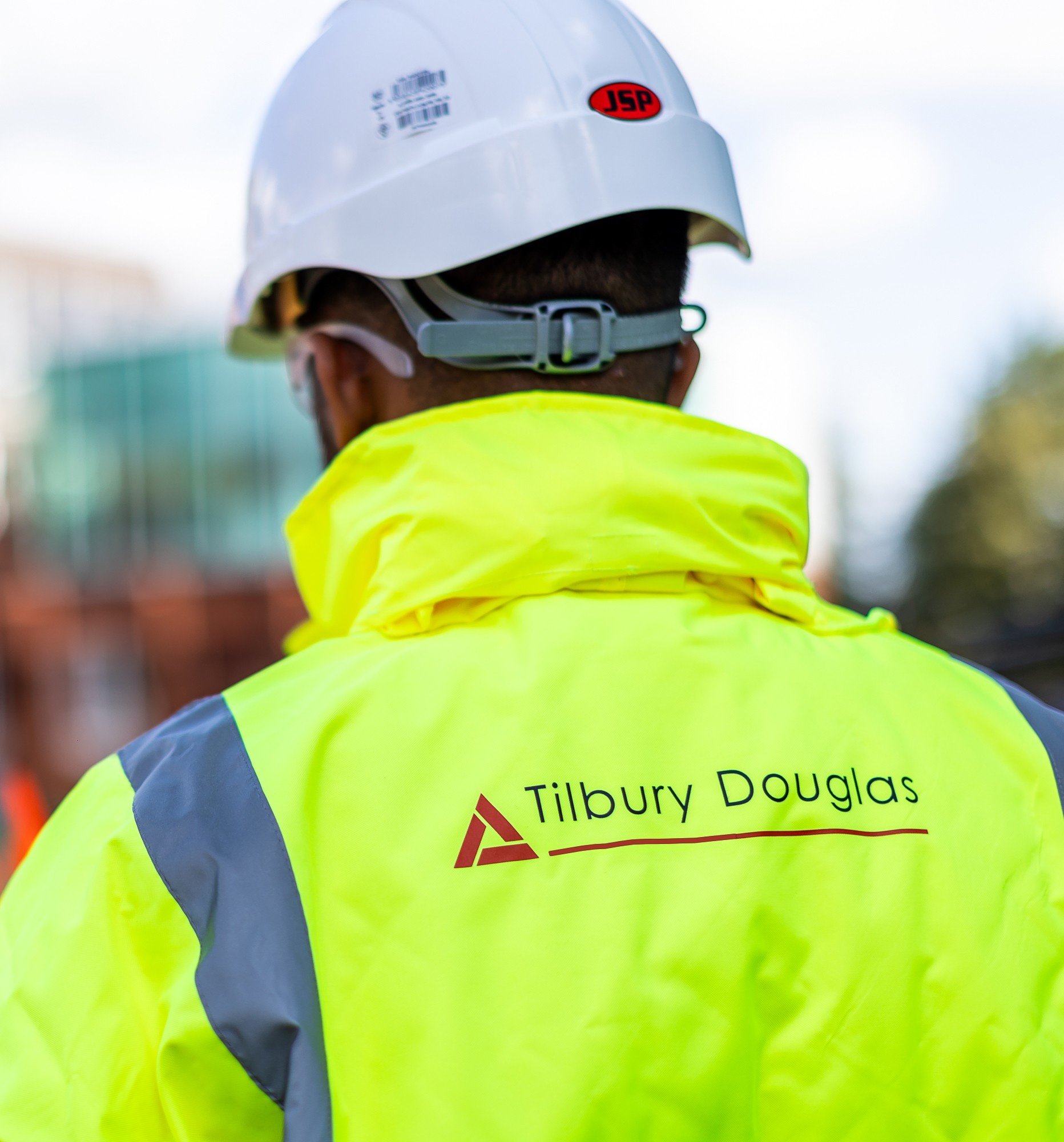 Construction worker with Tilbury Douglas jacket