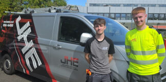 JHE apprentices in front of company van