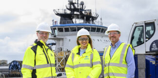 L-R: Stuart Brodie, Gemma Neal and Richard Reid, Dales Marine