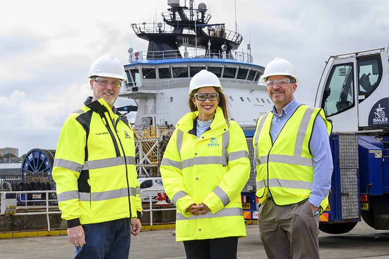 L-R: Stuart Brodie, Gemma Neal and Richard Reid, Dales Marine