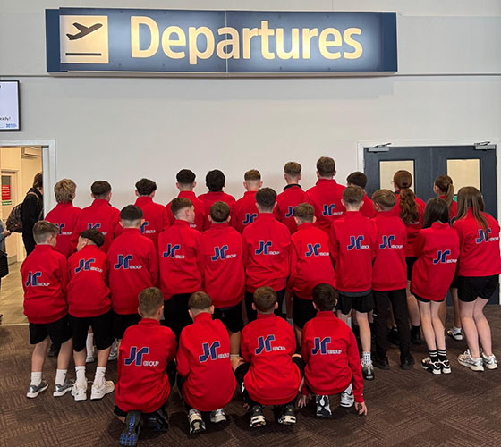 Govan High pupils on their way to Valencia