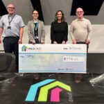 Procast ensures charity golf day goes with a swing Large cheque being handed over following charity golf day