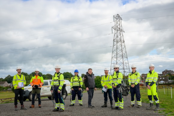 SP Energy Networks transmission line project workers
