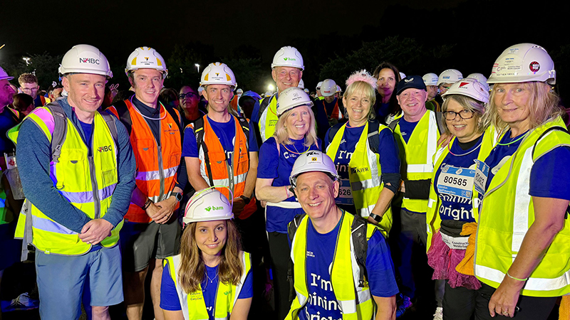 Construction workers on charity walk