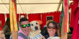 Construction director with his wife and dog marking Mental Health Awareness Month