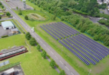 Sustainable upgrades complete at Scottish Fire and Rescue Service HQ SFRS Cambuslang HQ solar farm. Image credit: Volt Group